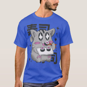 Camiseta Gato feliz comiendo sushi japonés estilo Kawaii An