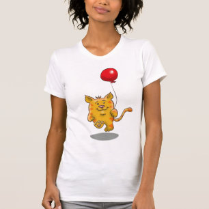 Camiseta Gato feliz con globo
