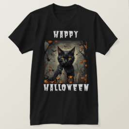 Camiseta Gato feliz de Halloween