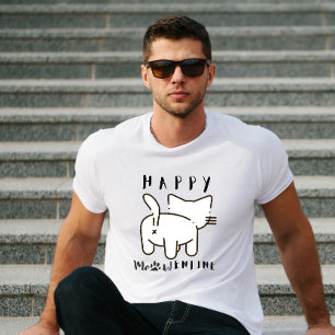 Camiseta Gato feliz de Meowentine minimalista