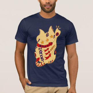 Camiseta gato feliz del mercado alcista