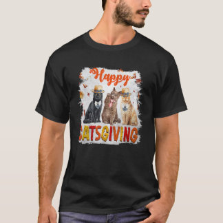 Camiseta Gato Feliz Día de Acción de Gracias de los Gatos