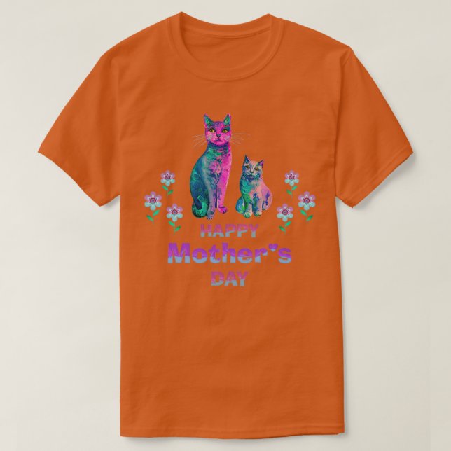 Camiseta Gato Feliz Día de la Madre 1 (Diseño del anverso)
