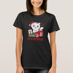 Camiseta Gato Feliz Navidad Animales de Invierno Gatos Navi