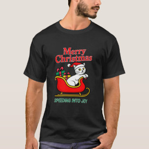 Camiseta Gato Feliz Navidad Paseo en Trineo Fiesta de Alegr