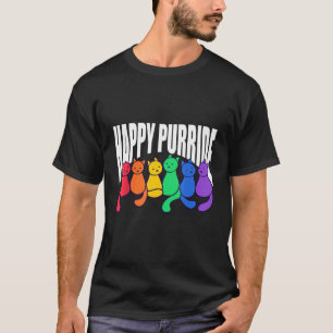 Camiseta Gato Feliz Orgullo Amante Gatito Lindo Arcoíris LG