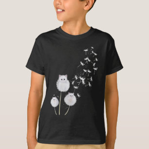 Camiseta Gato femenino Dandelion Flor Skt V cuello