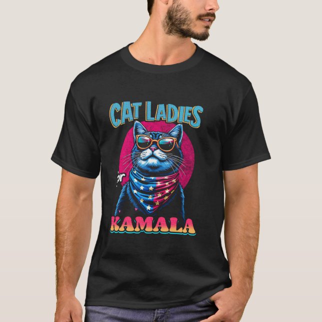Camiseta Gato femenino de Kamala Harris 2024 Cute Patriotic (Anverso)