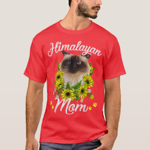 Camiseta Gato femenino Día de la Madre girasol mamá himalay