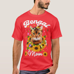 Camiseta Gato femenino lindo de Bengala Mamá Día de la Madr
