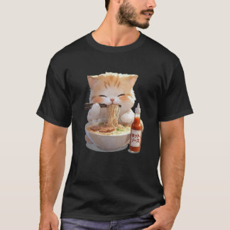 Camiseta gato Fideos Salsa Japonés