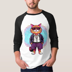 Camiseta Gato fiesta en gafas de sol - Disco