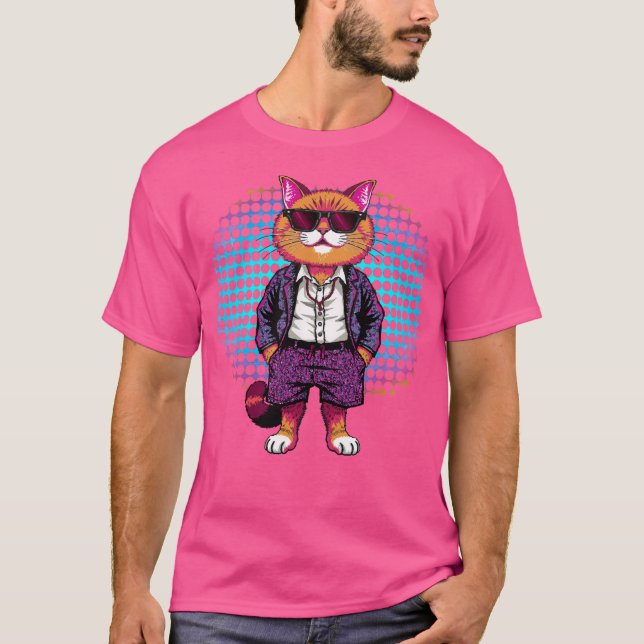 Camiseta Gato fiesta en gafas de sol - Disco (Anverso)