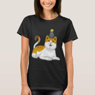 Camiseta Gato Fiesta sombrero de fiesta