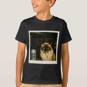 Camiseta Gato fiestero Meow lite - humor estúpido de cerebr