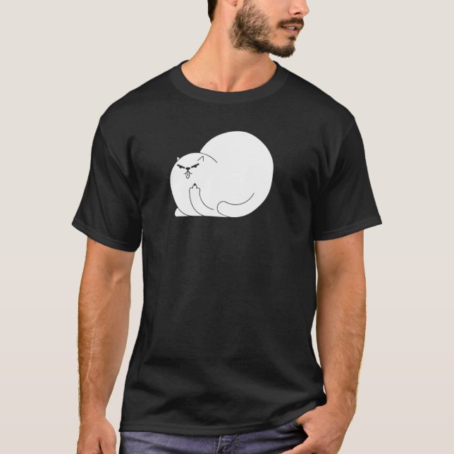 Camiseta Gato Finger Finger Fliping Off Pullover (Anverso)
