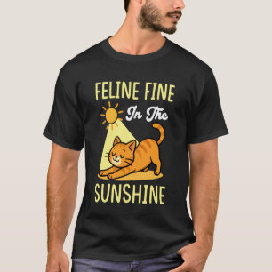 Camiseta Gato Fino en la Playa Soleada Relajación Gato L