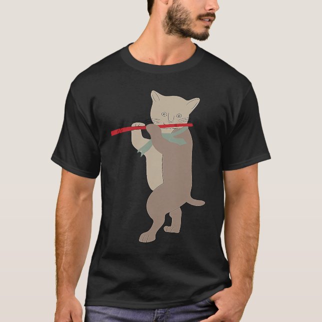 Camiseta Gato flautista Flauta 2 (Anverso)