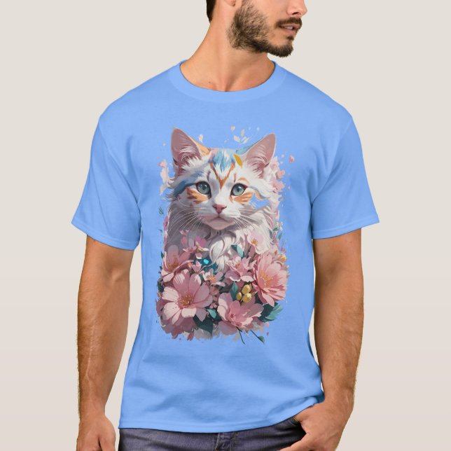 Camiseta Gato floral (Anverso)