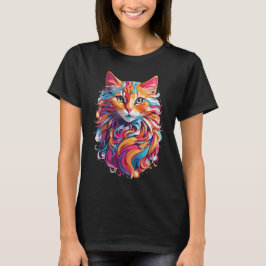 Camiseta Gato floral