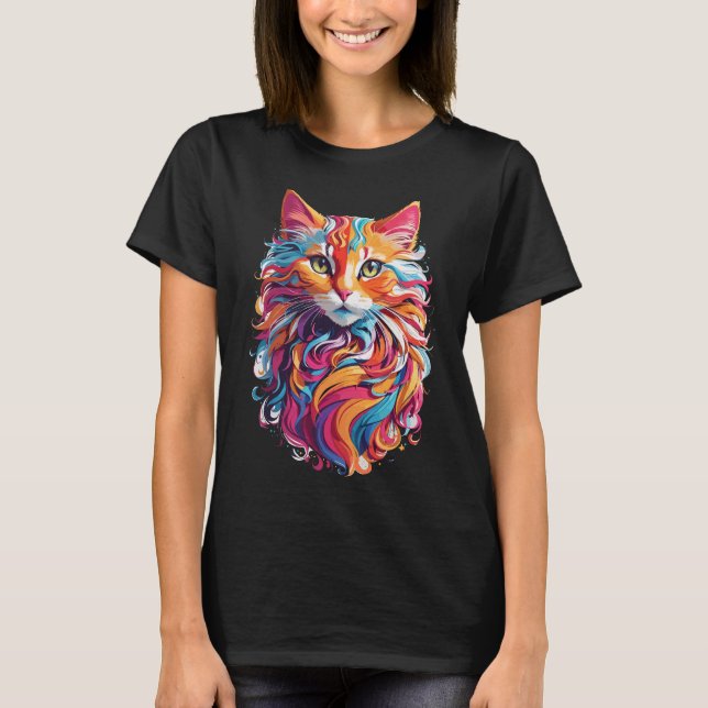 Camiseta Gato floral (Anverso)