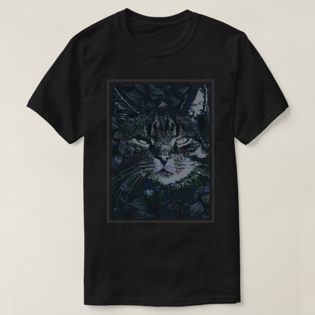 Camiseta Gato floral (Diseño del anverso)