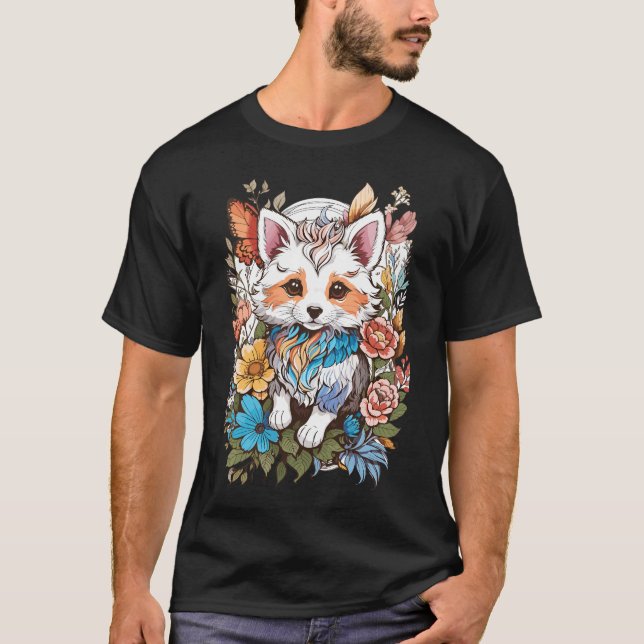 Camiseta Gato floral (Anverso)