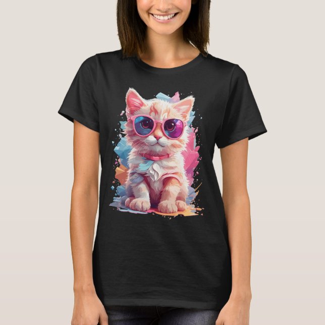 Camiseta Gato floral (Anverso)