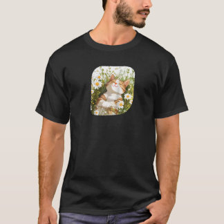 Camiseta Gato Floral en Prado de Margaritas para un Lindo V