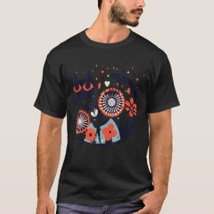 Camiseta Gato floral estilo escandinavo Gato negro amante s