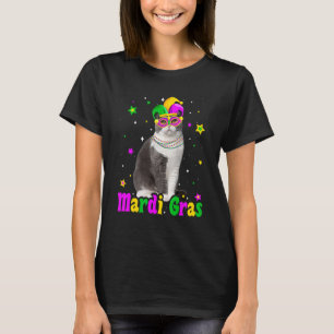 Camiseta Gato Fold Escocés Máscara Carnavales Mardi Gras An