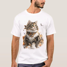 Camiseta GATO FORESTAL NORUEGO TEMÁTICO DE CAÍDA DE bonito