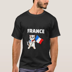 Camiseta Gato francés de la bandera de Francia de las mujer