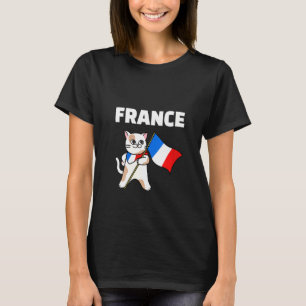 Camiseta Gato francés de la bandera de Francia de las mujer