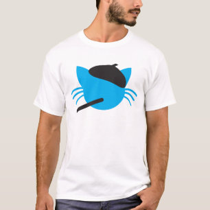 Camiseta Gato francés en una boina y un cigarrillo