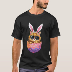Camiseta Gato fresco de Pascua en conejo de huevo día de Pa