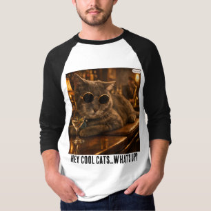 Camiseta Gato Fresco Vintage Ahumado y Genial