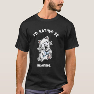 Camiseta Gato Friki de Lectura Divertido Para Amante de Lib