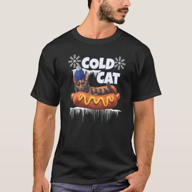 Camiseta Gato frío de invierno (Anverso)
