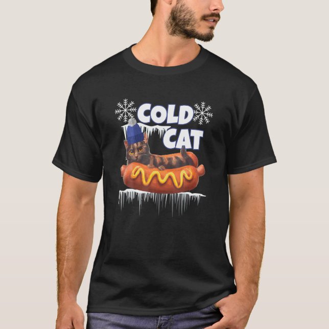 Camiseta Gato frío de invierno (Anverso)