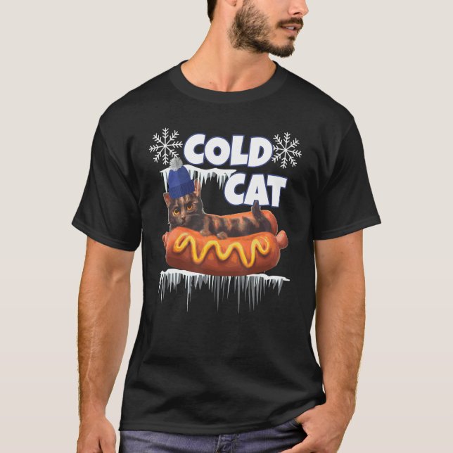 Camiseta Gato frío de invierno (Anverso)