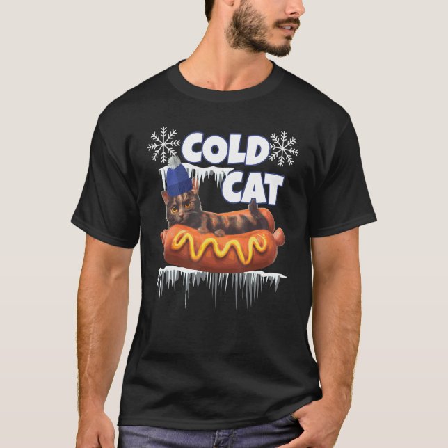 Camiseta Gato frío de invierno (Anverso)