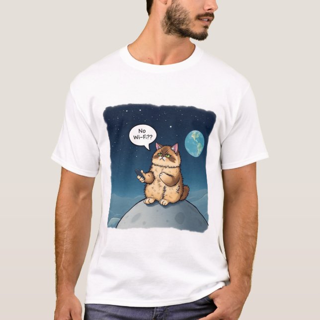 Camiseta Gato frustrado sin Wi-Fi (Anverso)
