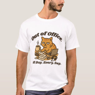 Camiseta Gato Fuera de la Oficina Arte Divertido Humor Labo