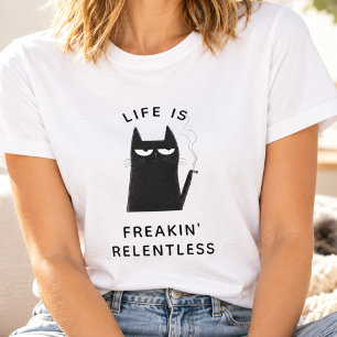 Camiseta Gato fumador divertido cita de moda humor sarcásti