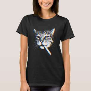 Camiseta Gato fumando cigarrillo divertido meme de cigarro