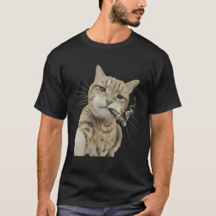 Camiseta Gato Fumando Cigarrillo Gatito Divertido Meme