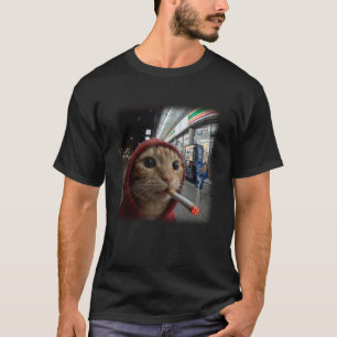 Camiseta Gato fumando cigarrillo Meme de gato Amante de gat
