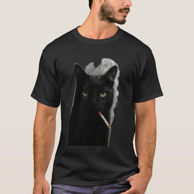 Camiseta Gato fumando cigarrillo T (Anverso)