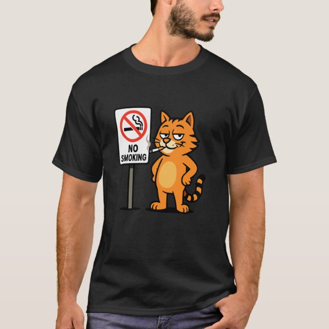 Camiseta Gato fumando cigarrillo T (Anverso)